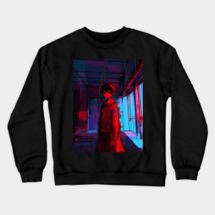 Enter the Digital Realm: Cyberpunk Aesthetics, Mind-Bending Anime, and Futuristic Manga Art Crewneck Sweatshirt